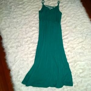 Teal green maxi dress